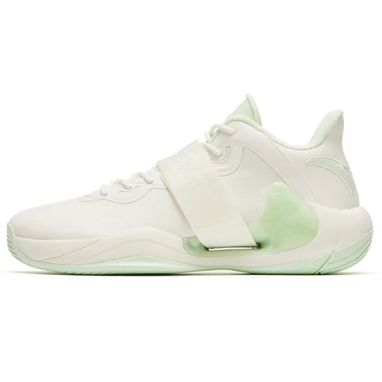 ANTA Water Flower 4 Basketball Shoes Men Low-Top Ivory White/Fresh Water Green
