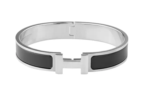 HERMES Clic HHClic H Bangles Unisex Matte Black