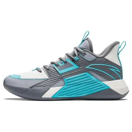 Anta Speedy 3 Cushioning Wear Resistant Mid Top Basketball Shoes Men's Blue Gray