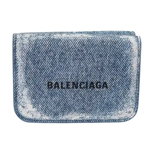 Balenciaga Lambskin Wallet Mini Women's Denim Blue