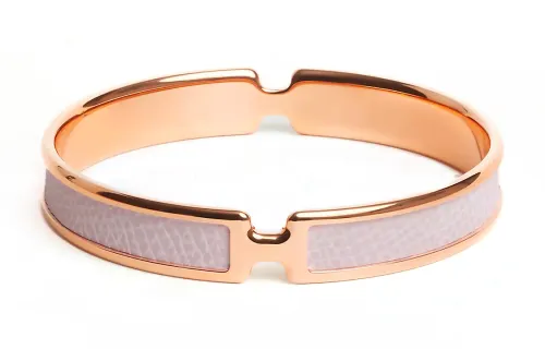 HERMES Olympe 18K Rose Gold Bangles Women's Pink