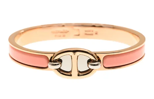 HERMES Mini Clic Chaine D'Ancre Bangles Women's Rose Gold