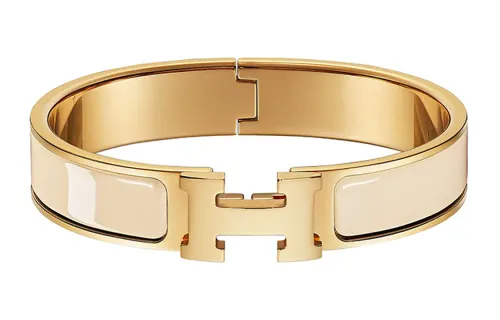 HERMES Clic H Gold Plated Bangles Unisex