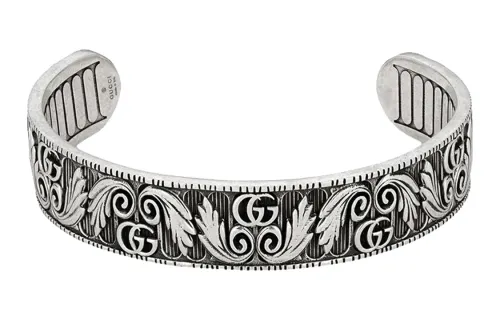 GUCCI GG Sterling Silver Bangles Unisex Silver