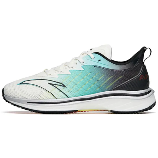ANTA MACH Mach 1.0 Running Shoes Men Low-Top Ivory White/Fluorescent Aqua/Black