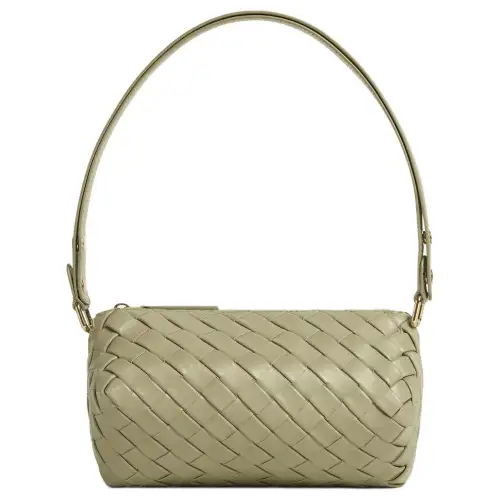 Bottega Veneta Cow Leather Handbag, Shoulder Bag Women's Travertine Green