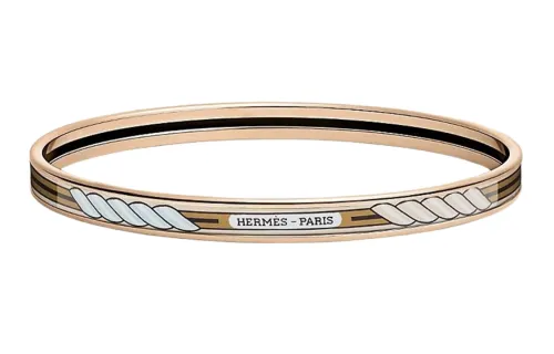 HERMES Gold Plated Bangles Unisex Brown