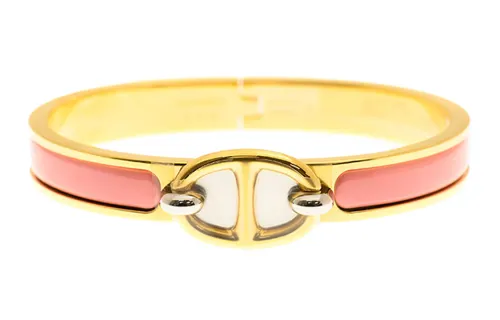 HERMES Mini Clic Chaine D'Ancre Bangles Women's Pink