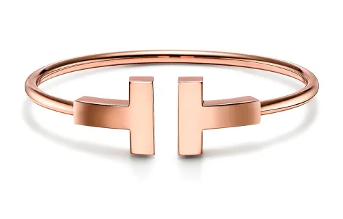 TIFFANY & CO. T 18K Rose Gold Bangles Women's