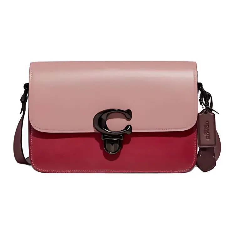 COACH Studio Leather Crossbody Bag, Shoulder Bag Large Women's Pink Multicolor