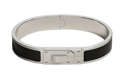 HERMES Kelly Bangles Unisex Silver
