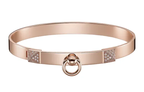 HERMES Collier De Chien Rose Gold Bangles Unisex