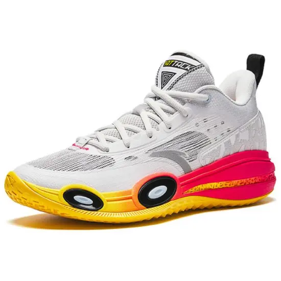 Anta Assault 1st Generation 1 Slip Resistant Low Top Basketball Shoes Men's Gray Red