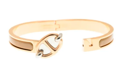 HERMES Mini Clic Chaine D'Ancre Bangles Women's Gold