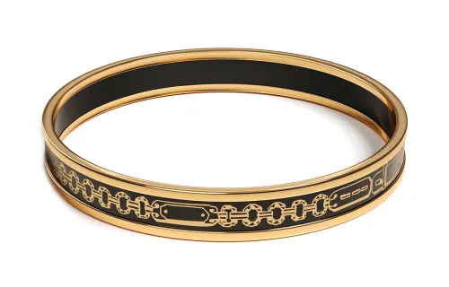 HERMES Bangles Women's Black/Gold