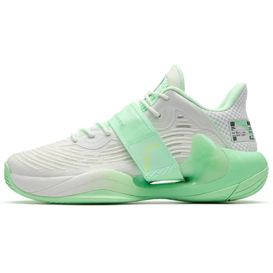 ANTA Water Flower 4 Basketball Shoes Men Low-Top Ivory White/Green