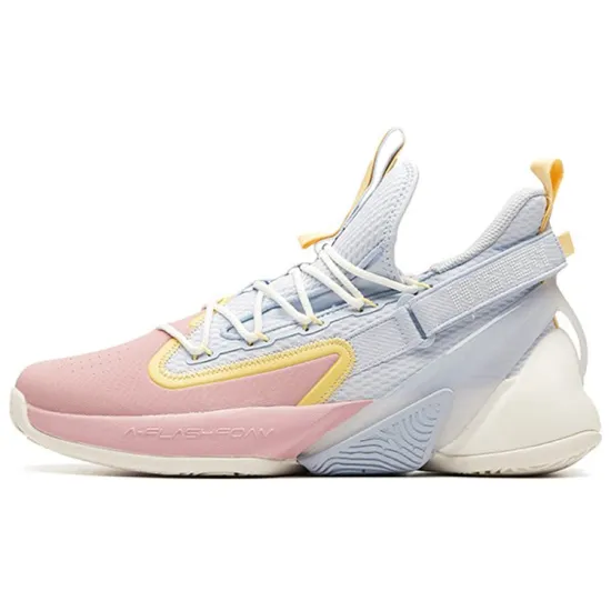 ANTA UFO2.0 Basketball Shoes Men Low-Top Pink Blue White