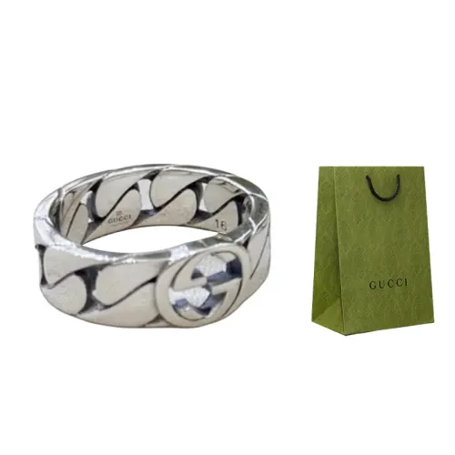 GUCCI 925 Sterling Silver Rings Men's