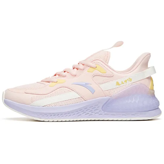 ANTA C37 Series Running Shoes Women's Low-Top Light Yellow/Pink Purple