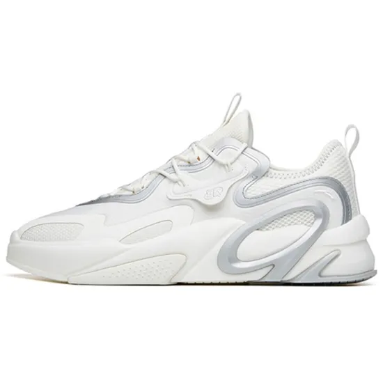 Anta AT91 Slip Resistant Cushioning Wear Resistant Low Top Skateboard Shoes Men's White Silver