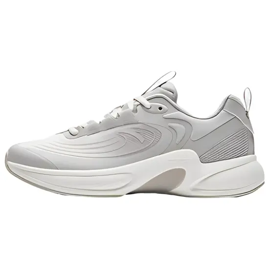 Anta C37+ Cushioned Slip Resistant Low Top Running Shoes Men's Gray White