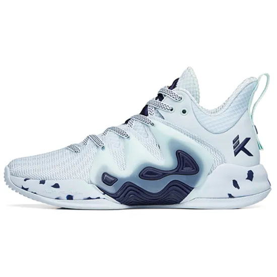 ANTA Mountain 1 Basketball Shoes Men Low-Top Light Misty Gray/Hazy Prussian Blue