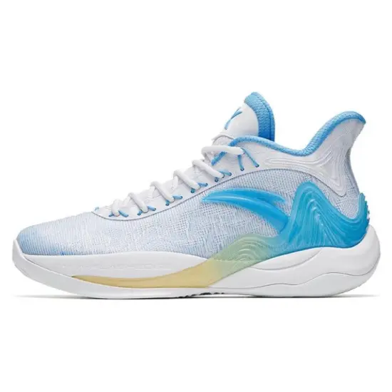 ANTA Mountain 2 Basketball Shoes Men Mid-Top ANTA White/Light Purple Blue