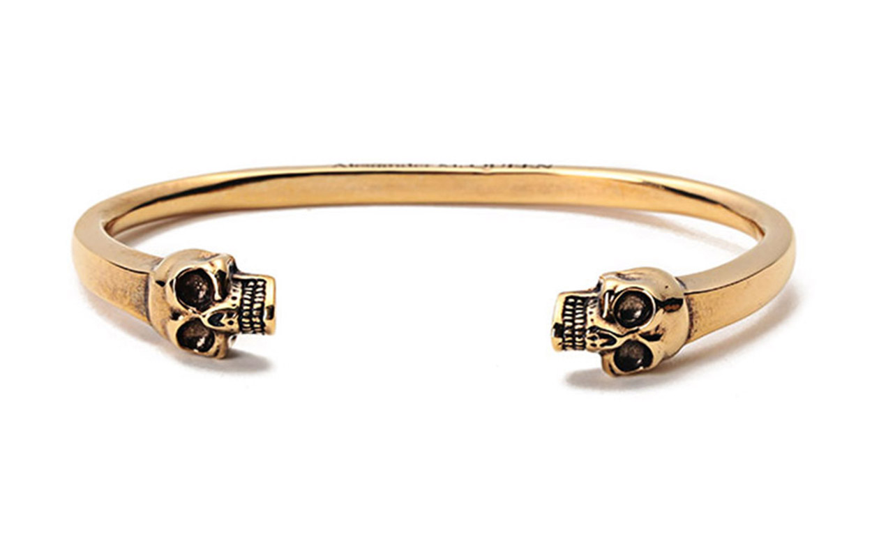 Мужской браслет Alexander McQueen Skull (золотой)