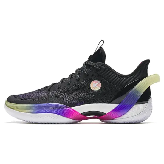 ANTA Three-point Rain1.0 Basketball Shoes Men Low-Top Black Purple