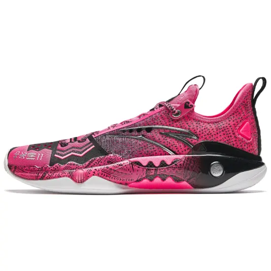 ANTA Frenzy 5 Pro Basketball Shoes Men Low-Top Fairy Guest Pink/Fluorescent Lotus Pink