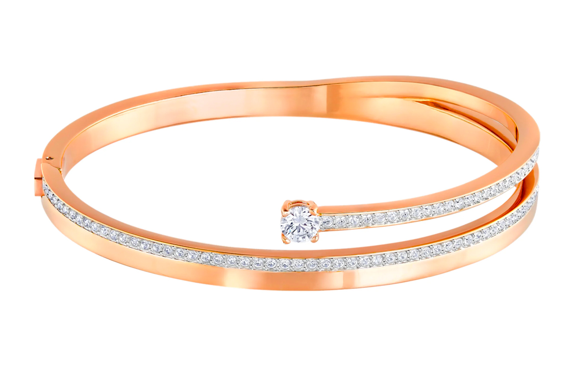 Женский браслет Swarovski Fresh в форме спирали (золотой)