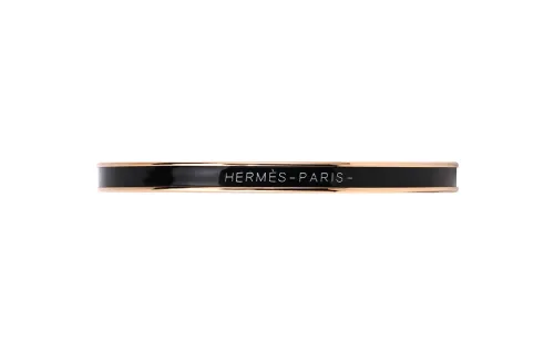 HERMES Uni Enamel Bangles Unisex Rose Gold