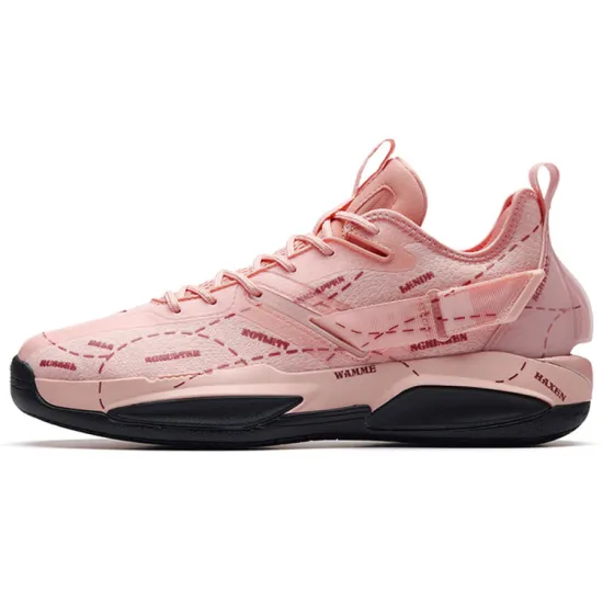 ANTA GH3 Basketball Shoes Men Low-Top Flesh Pink/Red Pepper/Black