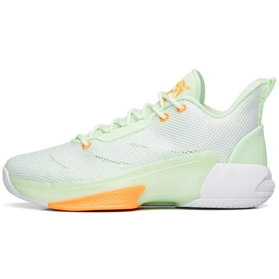 ANTA Attack 4 Basketball Shoes Men Mid-Top Ivory White/Green/Orange