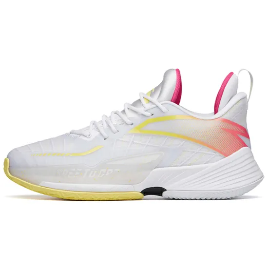 Anta Light Horseman 3 Cushioning Anti Slip And Wear Resistant Low Top Basketball Shoes White Yellow Red