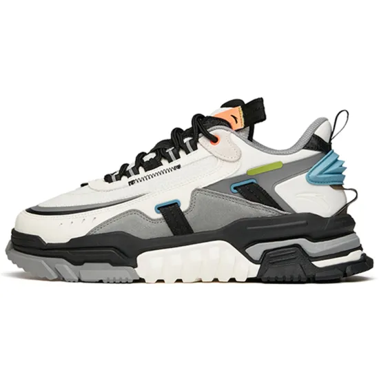 Anta Spy Low Top Skateboard Shoes Men's White Black Gray