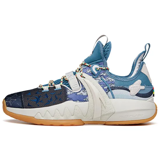 ANTA GH2 Basketball Shoes Men Low-Top Glossy Blue/Ink Blue/Ash Grey/Iris Purple