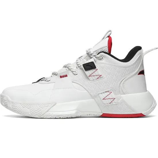 Anta Speedy 2 Cushioning Anti-Slip And Wear-Resistant Low-Top Performance Basketball Shoes Men's White Red Black