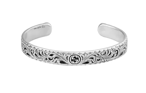 GUCCI 925 Sterling Silver Bangles Unisex Silver