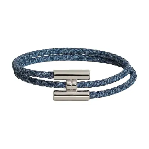 HERMES Denim Bangles Men's Blue
