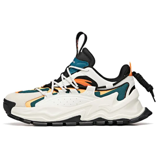 ANTA Hot Chunky Sneakers Men Low-Top Ivory White Black