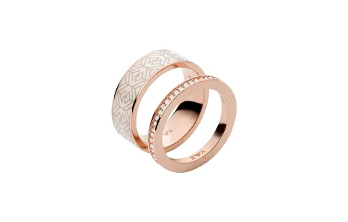 EMPORIO ARMANI Armani, carved ring with letters stainless steel
