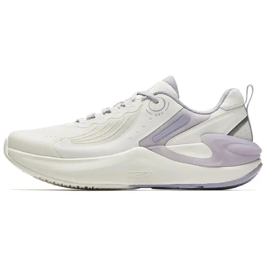 Anta C37+ Cushioning Rebound Low Top Running Shoes Women's White Purple