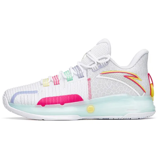 ANTA Craze 1 Basketball Shoes Men Low-Top ANTA White/Romantic Red