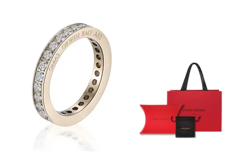 OMAS GIOIELLI Stainless Steel Diamond Ring Unisex Champagne
