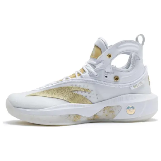 ANTA KT8 Basketball Shoes Men High-Top White Gold