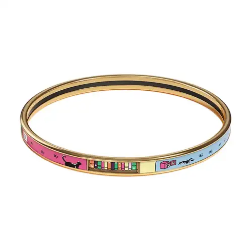 HERMES Enamel Bangles Unisex Multicolor