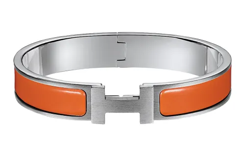 HERMES Bracelet Narrow Clic Clac H Enamel Gm Orange