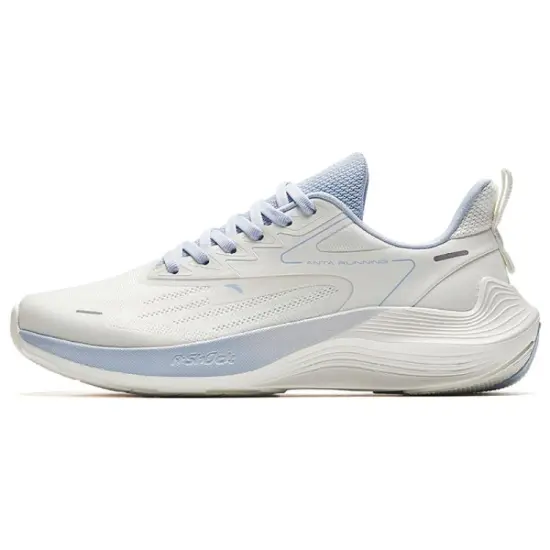 ANTA New Stinger Running Shoes Women's Low-Top Ivory White/Oxygen Blue