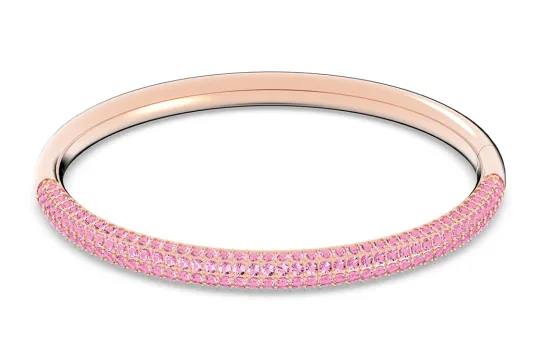 Swarovski Faux Crystal Rose Gold Plated Bangles Women's Pink